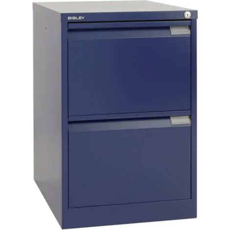 Bisley 2 Drawer Foolscap Filing Cabinet - Blue