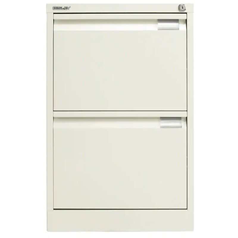 2 Drawer Foolscap Filing Cabinet - White - Bisley