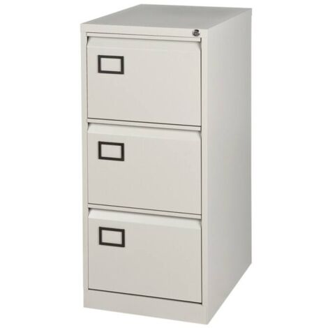 Bisley 3 Drawer Foolscap Filing Cabinet - Goose Grey