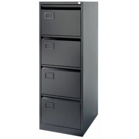 Bisley 4 Drawer Foolscap Filing Cabinet AOC4 - Black