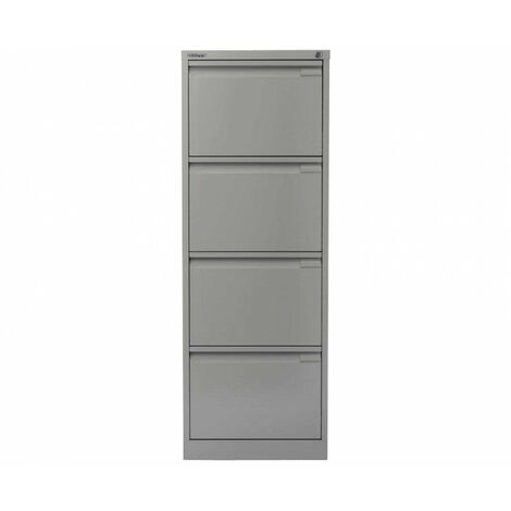 Bisley 4 Drawer Foolscap Filing Cabinet BS4G - Grey