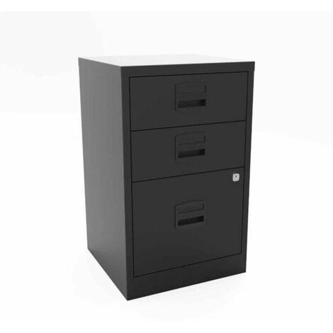 Bisley A4 3 Drawer Filing Cabinet - Black