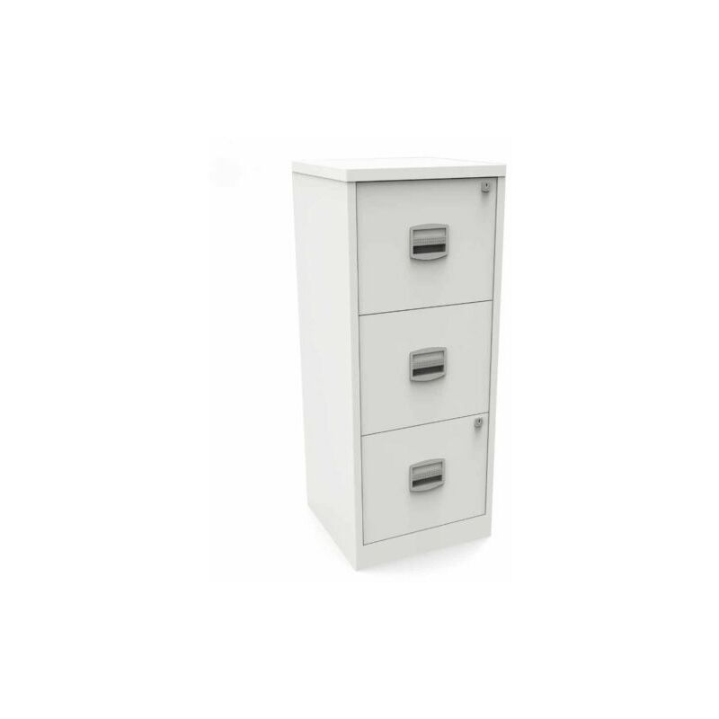 A4 3 Drawer Metal Filing Cabinet - White - Bisley