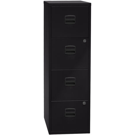 BISLEY, Classeur pour dossiers suspendus PFA, 4 tiroirs, noir