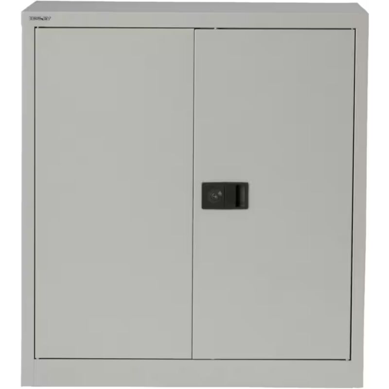 Regular Steel Door Cupboard Lockable with 1 Shelf - Goose Grey - Bisley
