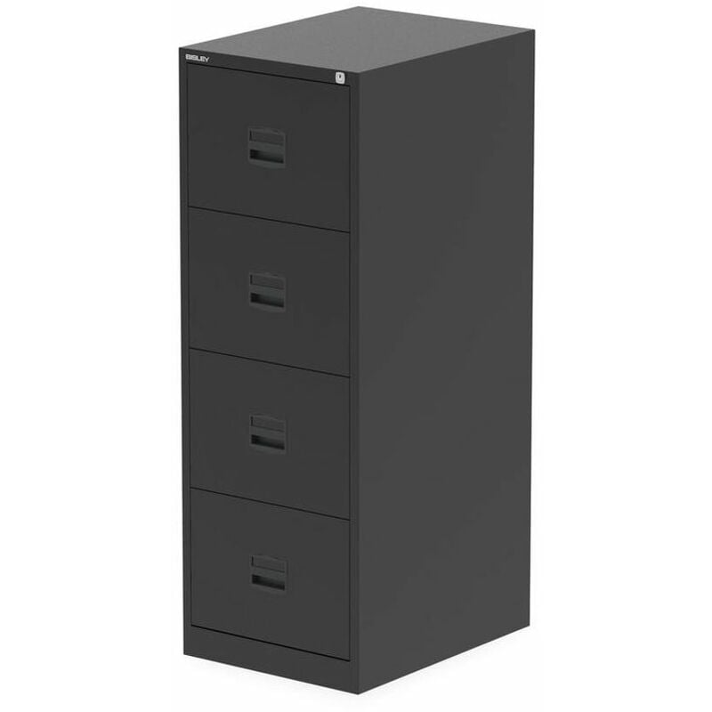 Qube by 4 Drawer Filing Cabinet Black BS0009 - Black - Bisley