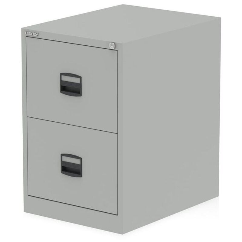 Qube by 2 Drawer Filing Cabinet Goose Grey BS0004 - Grey - Bisley