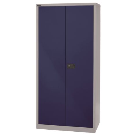 BISLEY Universal Flügeltürenschrank Lichtgrau/Oxfordblau