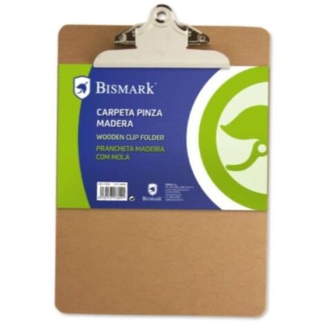 BISMARK CARPETA FOLIO 23X31,3 CM CON PINZA Y BASE MADERA