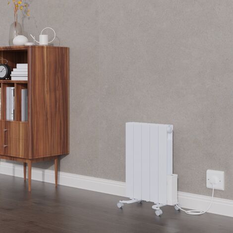 Bismo White Wall Mounted Oil Filled Electric Radiator
