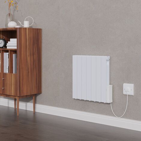 Bismo White Wall Mounted Oil Filled Electric Radiator