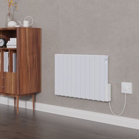 Bismo White Wall Mounted Oil Filled Electric Radiator