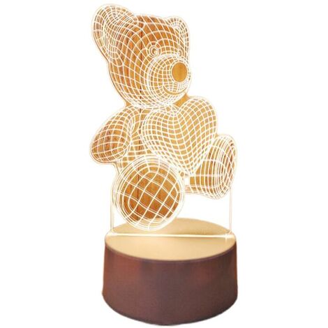Bisounours, USB dessin anim�� veilleuse cr��ative 3D veilleuse ��tudiant cadeau chambre lampe de table chevet Mini enfants veilleuse,LUCKY-88