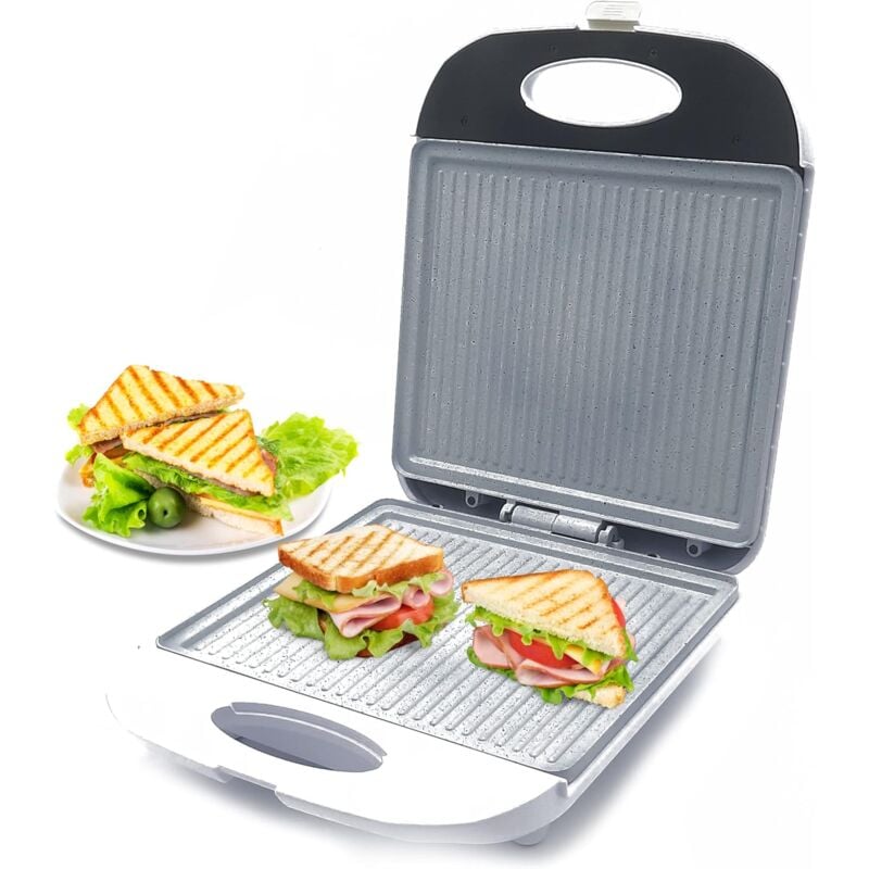 Bistecchiera Elettrica Portatile 1400W o 750w Piastre Antiaderenti 21 x 25 cm Apertura 90° Griglia per Panini, Toast, Bistecche e Verdure - 1400 Watt