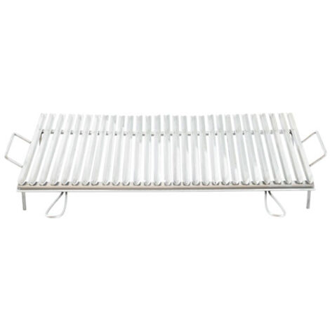 BISTECCHIERA GRATICOLA DIETETICA INOX graticola in acciaio 4 manici CM. 80X60