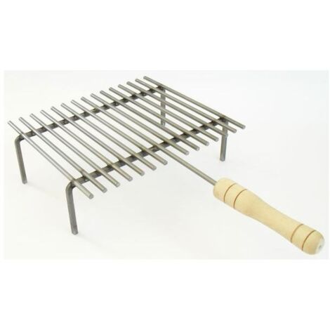 BISTECCHIERA GRATICOLA TOSCANA CM.30X35 in ferro battuto e manici in legno