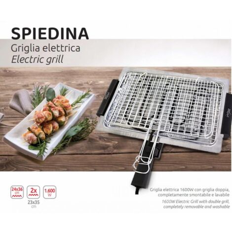 BISTECCHIERA Grill BARBECUE PIASTRA ELETTRICA 1600 WATT MELCHIONI FAMILY 24x36