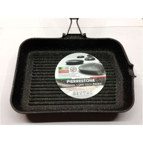 Bistecchiera Grill in Alluminio con Manico Pieghevole Pietra 26 x 26 cm Delizia