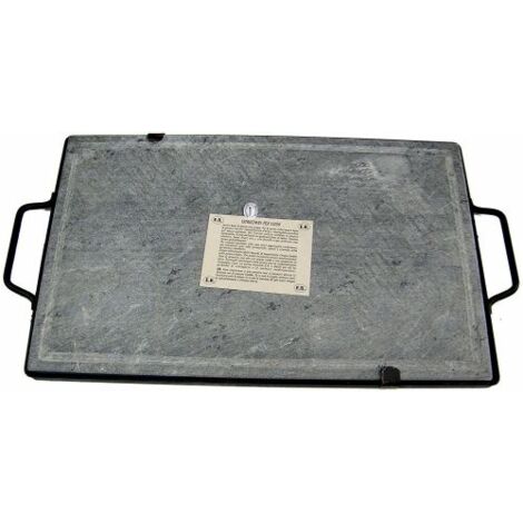 BISTECCHIERA PIASTRA IN PIETRA OLLARE NATURALE CON TELAIO MANICI E PIEDI 34149V CM 25X50 (34149)