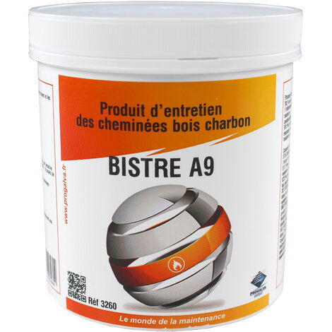 BISTRE A9 Produit d'entretien de cheminée Bois/Charbon - Lot de 6 pots