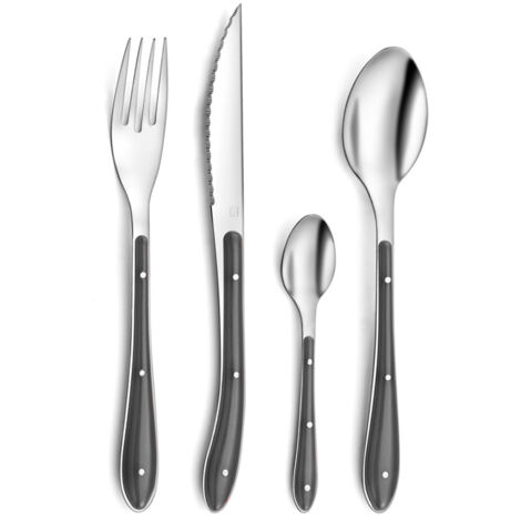 Bistro 1-2-3 - Ménagère 24 pièces Anthracite