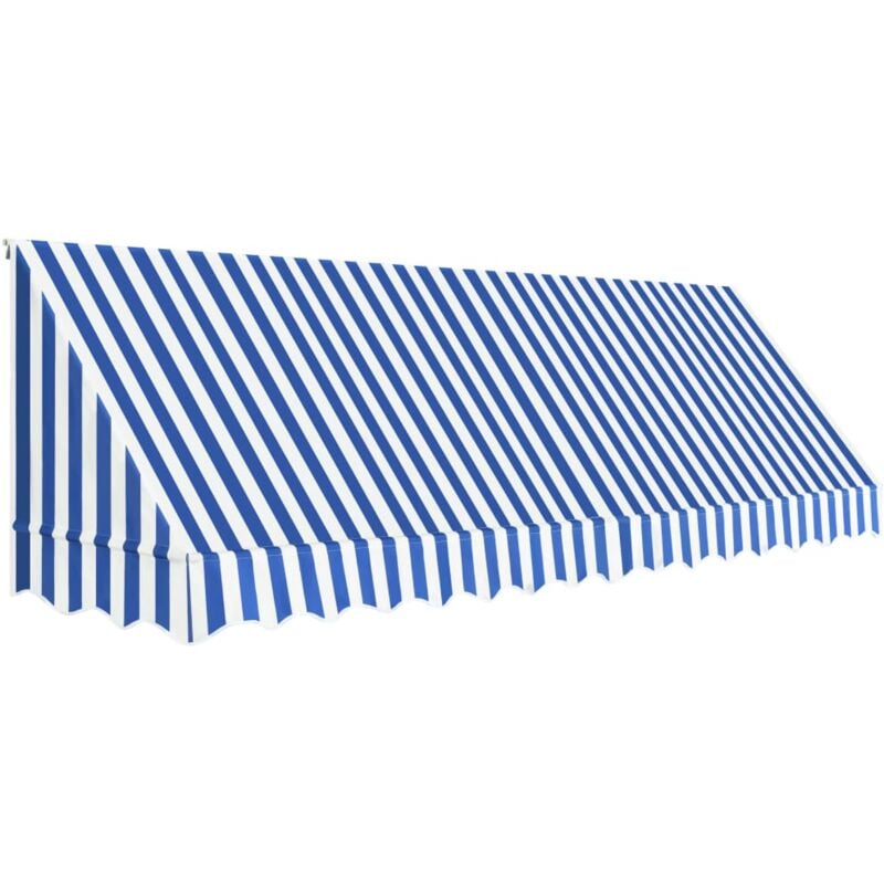 Bistro Awning 400x120 cm Blue and White vidaXL