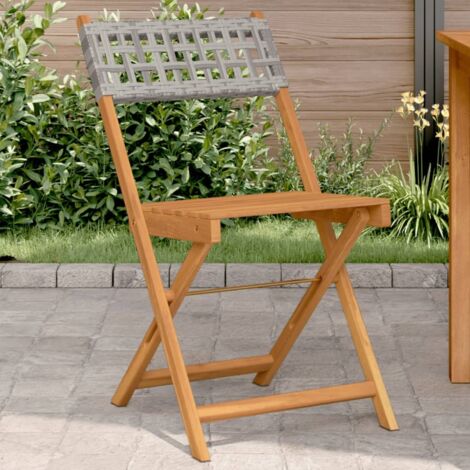 Bistro Chair  Set of 2  Grey vidaXL