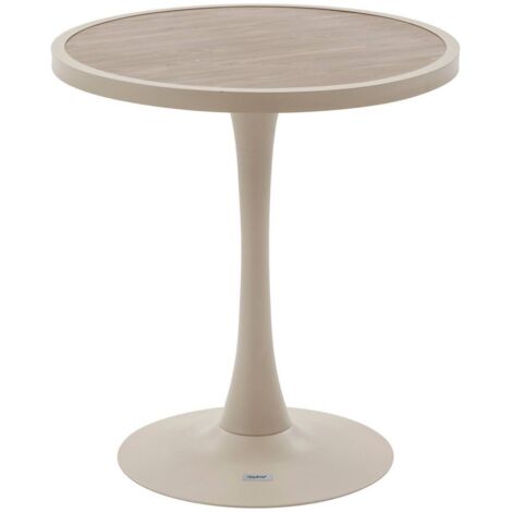 Bistro-Gartentisch Ovialon Holzeffekt Ton &amp Leinen aus Aluminium  - Hespéride