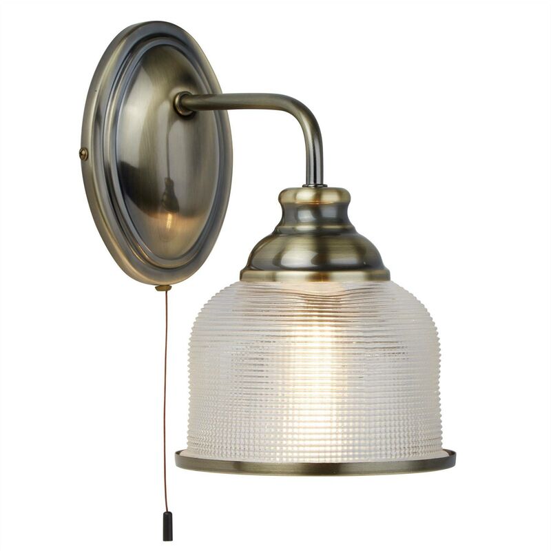 Searchlight - Bistro - 1 Light Indoor Wall Light Antique Brass, E27