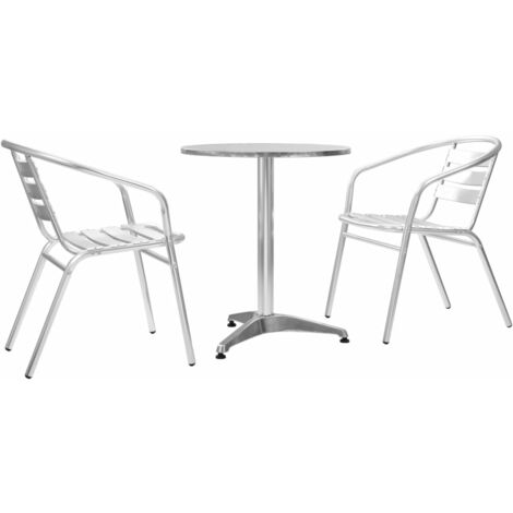 Bistro Set Aluminium Anthracite Silver 3 Piece