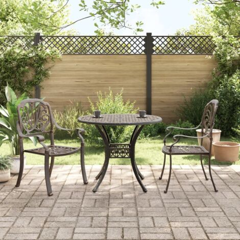 Bistro Set  Bronze  Cast aluminium  Standard  Ergonomic  Bistro Set vidaXL
