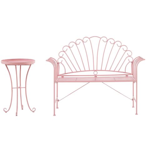 Bistro Set CAVINIA Metall Rosa