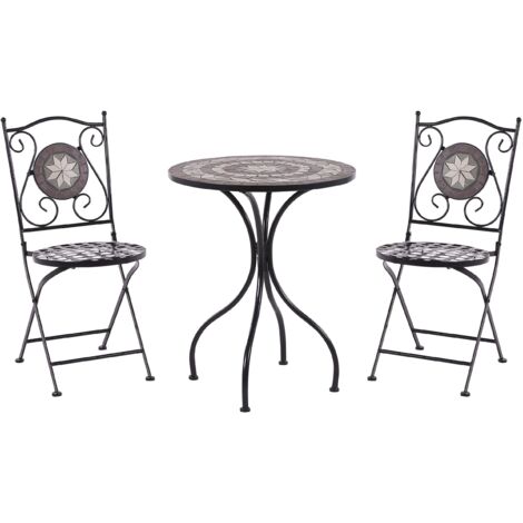 Bistro Set Folding CARIATI Metal Black