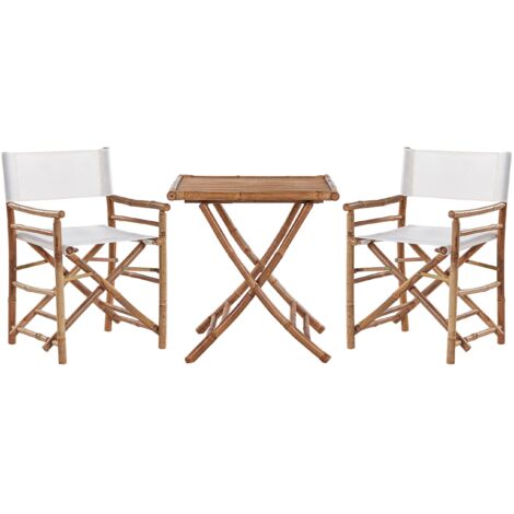 Bistro Set Folding MOLISE Bamboo Wood Brown