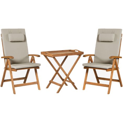Bistro Set JAVA PREMIUIM Acacia Wood Taupe