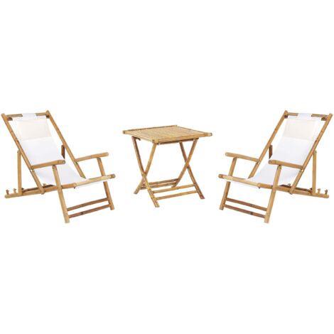 Bistro Set klappbar ATRANI/MOLISE Bambusholz Hellbraun
