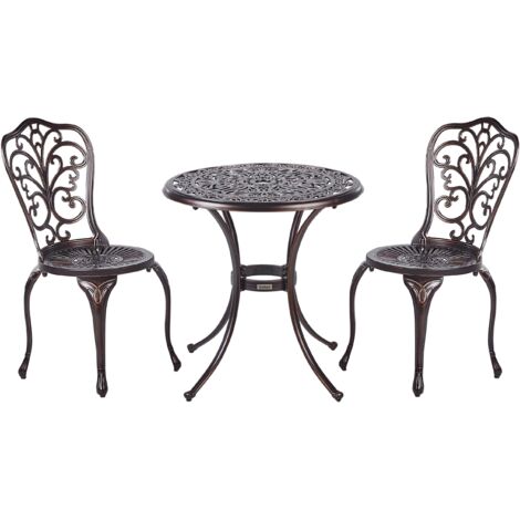 Bistro Set TRIORA/ANDALO Metal Brown