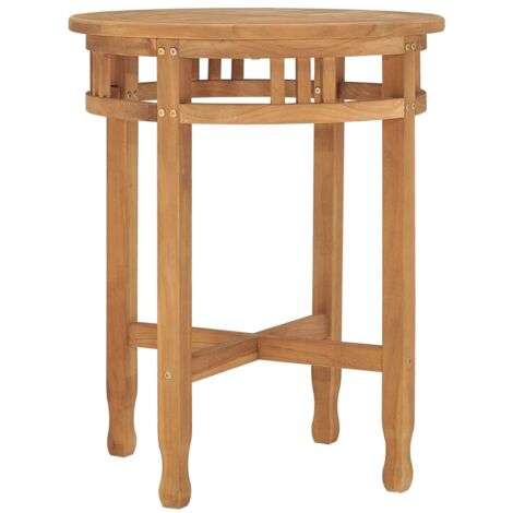 Bistro Table Ø60x75.5 cm Solid Teak Wood vidaXL