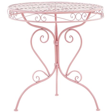 Bistro Table ALBINIA 70 cm 70 cm Metal Pink