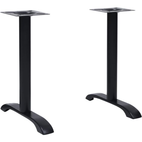 Bistro Table Legs 2 pcs Black 61x8x72 cm Cast Iron vidaXL