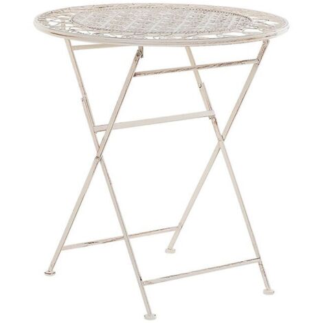 Bistro Table TRIESTE 70 cm 70 cm Metal Light Beige