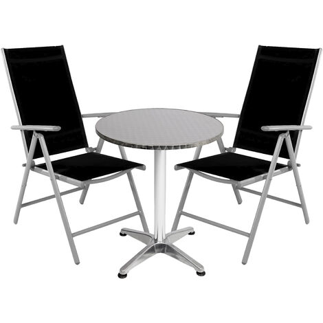 Bistrogarnitur 3-teilig Silber/Schwarz-M950249+2xMMC5000S
