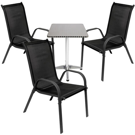 Bistrogarnitur 4-teilig Anthazit Schwarz-M537504+3xMMC330880