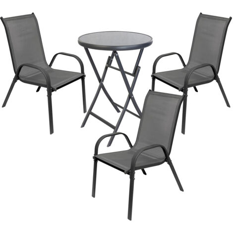 Bistrogarnitur 4-teilig Anthrazit-MMC4614+3xMMC330881