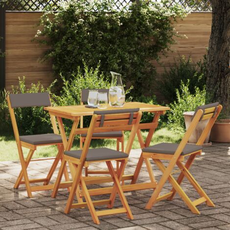 Bistrogarnitur 5 pcs Braun Akazie Massivholz vidaXL
