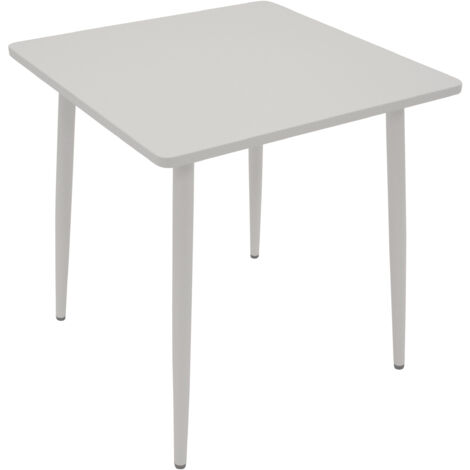 Bistrotisch DENVER 70x70cm quadratisch, Metall weiß
