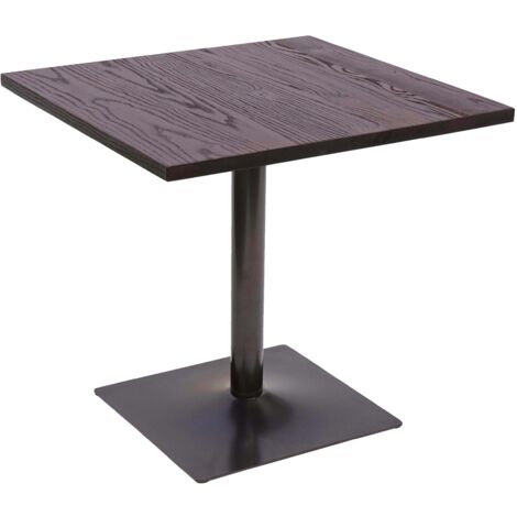 Bistrotisch HHG-544, Bartisch Thekentisch, Industrial Gastronomie Ulme Holz MVG-zertifiziert 75x80x80cm dunkelbraun