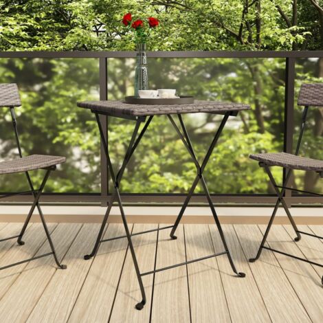 Bistrotisch Klappbar Grau 55x54x71 cm Poly Rattan vidaXL