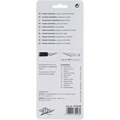 Bisturi WEDO comfortline impugnatura ergonomica lame di ricambio