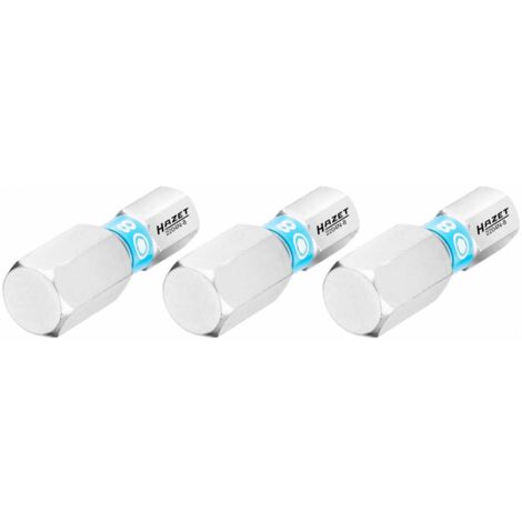 Bit 2204N-8/3 ∙ 1/4 Zoll (6,3 mm) Sechskant massiv ∙ Innen Sechskant Profil ∙ 3-teilig ∙ SW 8 mm